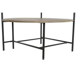 DKD Home Decor Mesa Centro Moderna Negro Marrón Marfil Metal MDF Mármol 90 x 118 x 61 cm Desmontable