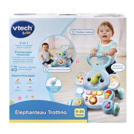 Vtech Baby Elefante Trottino: Andador Bebé con Freno y Ruedas Antideslizantes para Primeros Pasos (9-36 Meses)