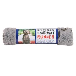 Dog Gone Smart Dirty Dog Doormat Runner Alfombrilla Súper Absorbente para Perros | Anti-Barro, Suciedad y Agua | Microfibra | 152x76 cm Gris
