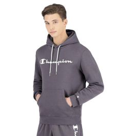 Sudadera con Capucha Hombre Champion Script Logo Print Gris claro