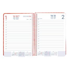 Agenda Espiral Liderpapel Syros A5 2025 Dia Pagina Color Rojo Papel 60 gr