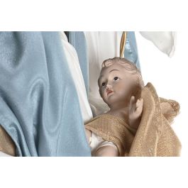 DKD Home Decor Nacimiento Navidad Moderna Poliester Azul Blanco 28x48x90 cm
