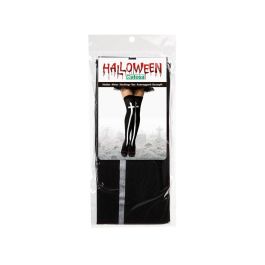 Medias negras altas con cruz blanca - Complemento ideal para Halloween y eventos temáticos