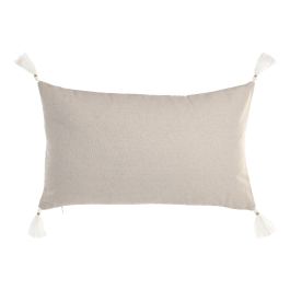 DKD Home Decor Cojín Boho Algodón Natural Blanco 50 x 30 cm (2 Unidades)