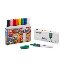 Carioca Rotulador Acrílico Colores Surtidos - Tinta Súper Pigmentada, Punta 2 mm, No se Seca, 8 Unidades Precio: 9.5000004. SKU: B1GWB65LAG