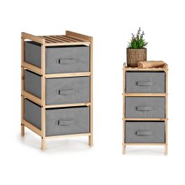 Kipit Estantería de Bambú con 3 Cajones, Color Gris, 34x36x66 cm - Ideal para Almacenamiento (2 Unidades) Precio: 46.49999992. SKU: B1DLCWCGSW