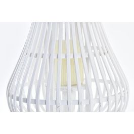 DKD Home Decor Portavelas Blanco Bambú y Cristal 29 x 34 x 29 cm