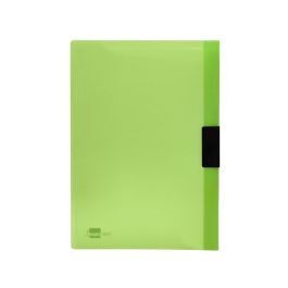 Carpeta Liderpapel Dossier Pinza Lateral Polipropileno Din A4 Verde Translucido 60 Hojas Pinza Deslizante