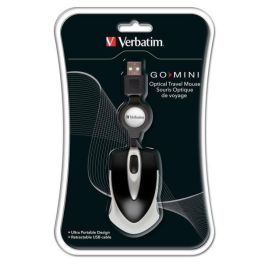 Verbatim Ratón Go Mini Cable USB Retráctil USB 1000ppp Ultraportátil Negro