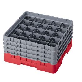 CAMBRO - 25S800-163 - Cesta de lavado 25 comp. 4 alturas - 8,7 cm Ø máx. - alt. máx. 21,7 cm - 50 x 50 x 26,7 cm - Rojo Precio: 91.50000035. SKU: B1BN642TTK