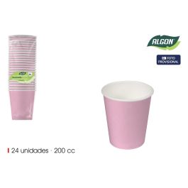 Inde Set de 24 Vasos de Cartón Rosa Baby 200 cc (18 Unidades)