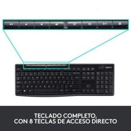 LOGITECH TECLADO + MOUSE MK270 optico wireless Negro