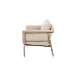 DKD Home Decor 2c24 Sofá Urban Blanco Tapizado de Poliéster y Fresno Acabado Decapé Colección Top Chairs 126.5x75x79 cm