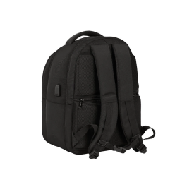 Mochila para Portátil y Tablet con Salida USB Safta Business Negro (31 x 45 x 23 cm)