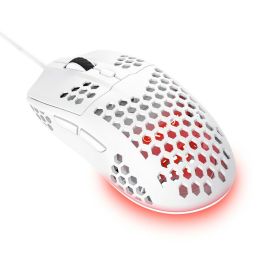Trust GXT 928 HELOX Ratón Juego para Mano Derecha USB Óptico 6400 DPI, Blanco - 25389
