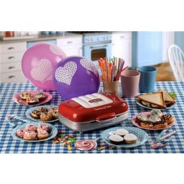 Ariete 1972/00 Sandwichera 3 en 1 para Sándwiches, Donuts y Cupcakes, Diseño Retro Rojo