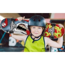 Stamp Monopatín Shark Skids Control 28x8 pulgadas, 9 capas arce chino, doble patada, ruedas PVC 50mm, antideslizante Stamp Monopatín Shark Skids Control 28x8 pulgadas, 9 capas arce chino, doble patada, ruedas PVC 50mm, antideslizante