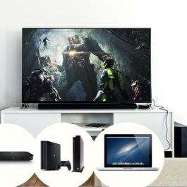 EWENT Cable HDMI 2.0 3 Metros Alta Velocidad 4K HDR Negro con Contactos Chapados en Oro