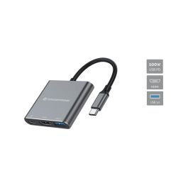 Conceptronic Docking USB-C 3in1 1xHDMI 4K 1xUSB-A 3.0 1xUSB-C Alimentacion 100W