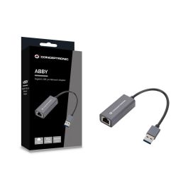 Conceptronic Adaptador USB 3.2 Gen 1 (3.1 Gen 1) a RJ45 Gigabit Ethernet 10/100/1000Mbps para PC/Portátil con Carcasa de Aluminio