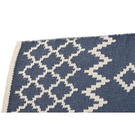 DKD Home Decor Alfombra Azul 230x160 cm de Poliéster y Algodón con Diseño Árabe y 1300 GSM