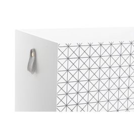 DKD Home Decor Caja de Almacenaje Set de 3 Madera Paulownia Blanco Gris 28 x 23 x 37 cm