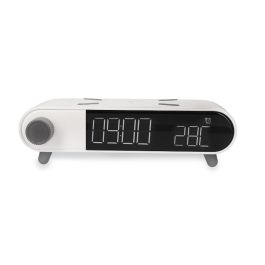 Reloj Despertador con Cargador Inalámbrico KSIX Retro Blanco 10 W