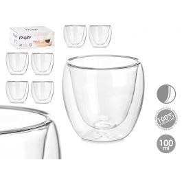 Vaso de Vidrio Borosilicato Café 100 ml Vivalto - 6.5x6x6.5 cm (24 Unidades)