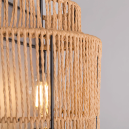 Aplique de Pared Mirpur Khas, Estilo Natural y Mediterráneo, Madera, E27, SKD-W1025