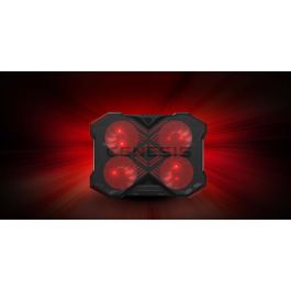 GENESIS Oxid 260 Base Refrigeradora para portátiles hasta 17.3" con 4 ventiladores, 8 Ángulos Ajustables, Gaming Negro/Rojo