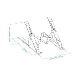 TooQ TQLRS0033-AL Soporte Elevador Plegable para Portátiles 11-15", Tablets y Móviles, 7 Niveles de Altura, Ventilación, Antideslizante Plata TooQ TQLRS0033-AL Soporte Elevador Plegable para Portátiles 11-15", Tablets y Móviles, 7 Niveles de Altura, Ventilación, Antideslizante Plata