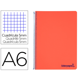 Liderpapel Cuaderno espiral A6 micro wonder tapa plástico 120 hojas 90 gr cuadro 5mm 4 bandas color rojo Precio: 4.49999968. SKU: B1GYBZGHH7