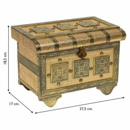 Caja-Joyero Alexandra House Living Dorado Aluminio Madera MDF 17 x 13 x 27 cm