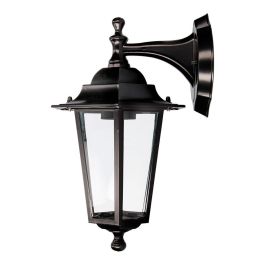 Edm Aplique exterior Zurich aluminio y cristal E27 60W negro, luz hacia abajo Precio: 21.49999995. SKU: B17Z3EB5AL