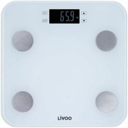 Livoo DOM427W Báscula de Baño Digital - Mide Peso, IMC, Grasa, Músculo - 13 Usuarios - 180 kg - Pantalla LCD Vidrio Templado - Blanco Precio: 30.50000052. SKU: B18FHC8FCH