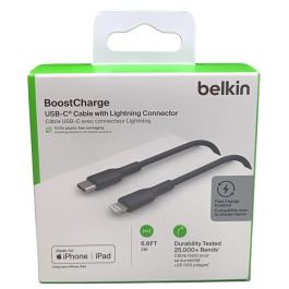 Belkin CAA003BT2MBK Cable USB-C a Lightning 2m Negro MFi Power Delivery Carga Rápida para iPhone iPad iPod