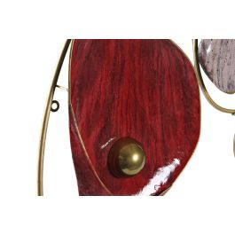 DKD Home Decor Decoración Pared Sixties Abstracto de Metal Negro Rojo Dorado 123x65x10 cm