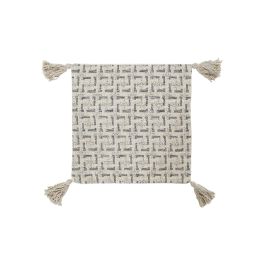 DKD Home Decor Funda Cojin Moderno Beige 60 x 60 x 3 cm Algodon Polyester Flecos (4 Unidades)