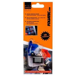Foliatec FO33109 Kill Switch On-Off Universal para Vehículos - Interruptor de Carreras Azul Transparente 6-24V 10-20A 1 Pieza
