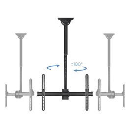 TooQ LPCE1170TSLI-B Soporte Techo TV Giratorio Inclinable Nivelable 37-70" VESA 200x200-600x400 50kg Techos Inclinados Negro