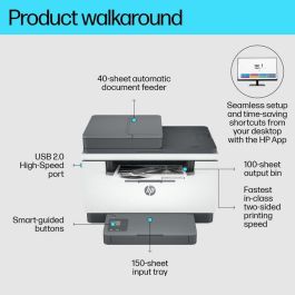 HP M234sdn Impresora Multifunción Láser con Alimentador Automático, Impresión Doble Cara, App HP Smart y Alta Productividad