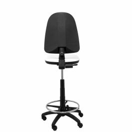 Piqueras y Crespo Taburete Ayna S-Brazos Regulable En Altura, Aro Reposapiés, Tapizado Símilpiel Blanco - Modelo T04 Piqueras y Crespo Taburete Ayna S-Brazos Regulable En Altura, Aro Reposapiés, Tapizado Símilpiel Blanco - Modelo T04