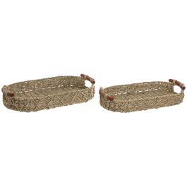 DKD Home Decor Centro de Mesa Tropical Natural Seagrass Madera 28 x 9 x 51 cm Set de 2 Unidades Precio: 42.50000007. SKU: B18HDZHG7J