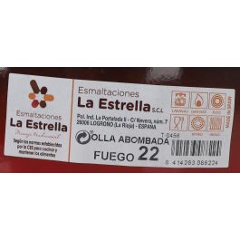 La Estrella Olla Abombada con Tapa 22 cm - 6.4L "Fuego" (2 Unidades)