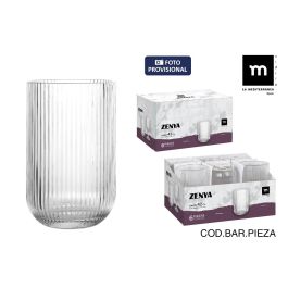 La Mediterranea Vaso Alto Zenya 420 ml Transparente, 7,5 cm diámetro x 13,5 cm alto (24 Unidades)