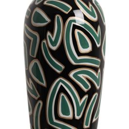Jarrón Negro-Verde Porcelana Decoración 20 X 20 X 54 cm