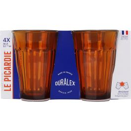 Duralex Set 4 Vasos Picardie 36 cl Ambar 8.8x12.4 cm