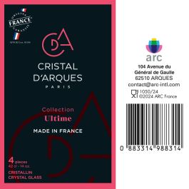 Caja 4 Copas Vino Cristalín Ultime Cristal d'Arques 42 cL