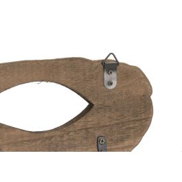 DKD Home Decor Perchero Blanco Natural Paulownia Metal 4.5 x 18 x 39 cm (4 Unidades)