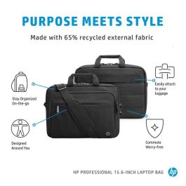 HP Maletín Portátil Professional de 15.6 pulgadas - Fabricado con Materiales Sostenibles, Duradero y Cómodo
